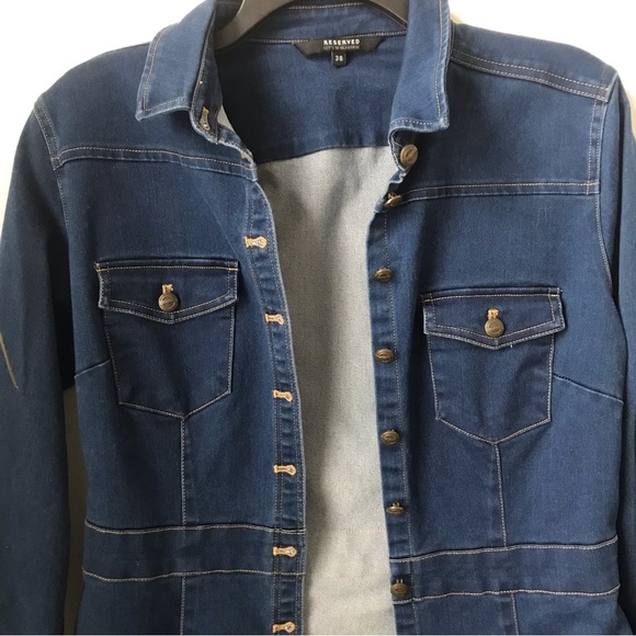 RESERVED Women’s Blue Utility Denim Shirtdress Mini Size 38 (M) - Picture 3 of 11